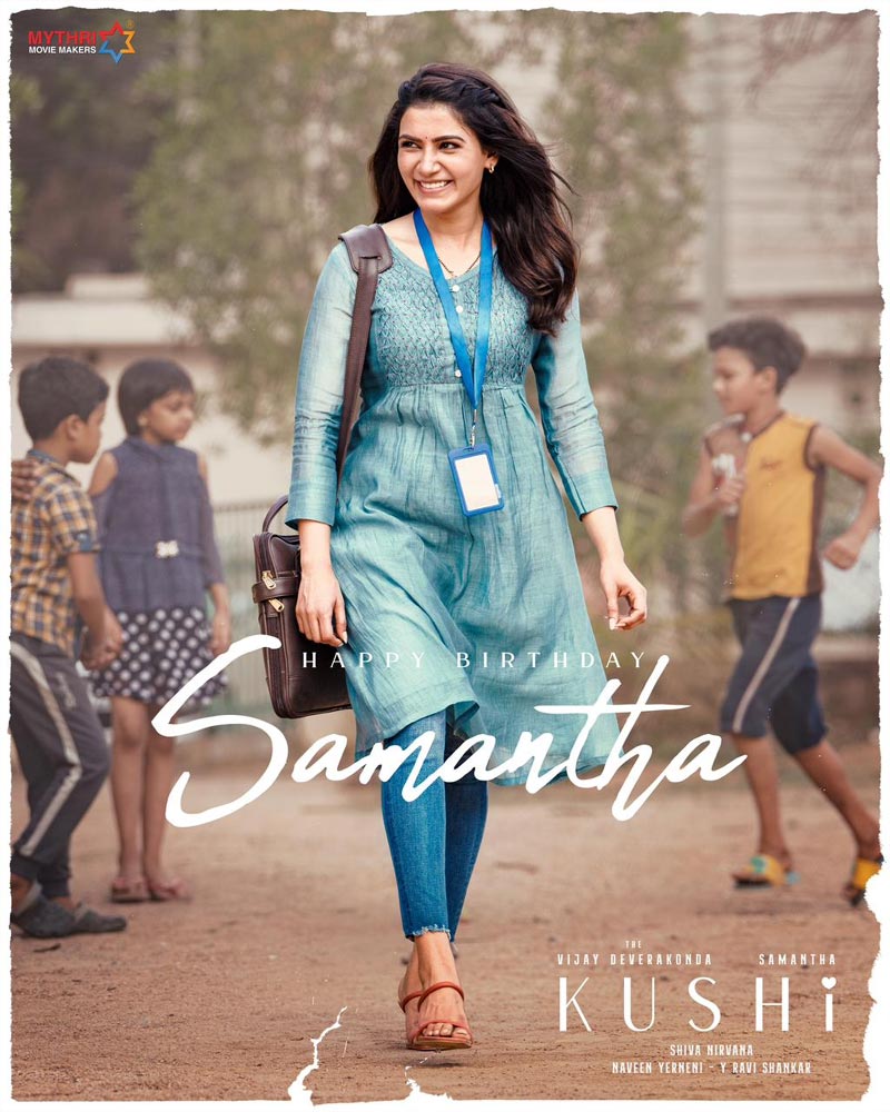 Bright & Beautiful Birthday Poster Of Samantha From Kushi ...