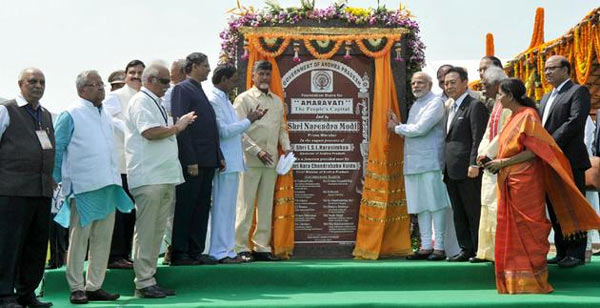 PM lays foundation stone for Amravati