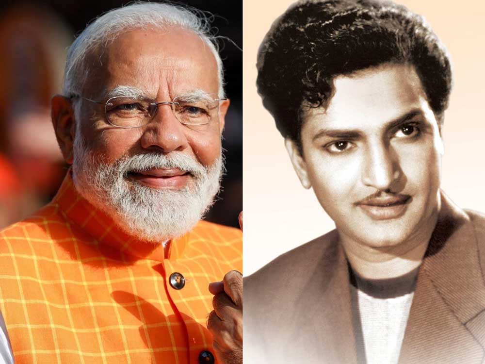 PM Modi floral tributes to Legend NTR