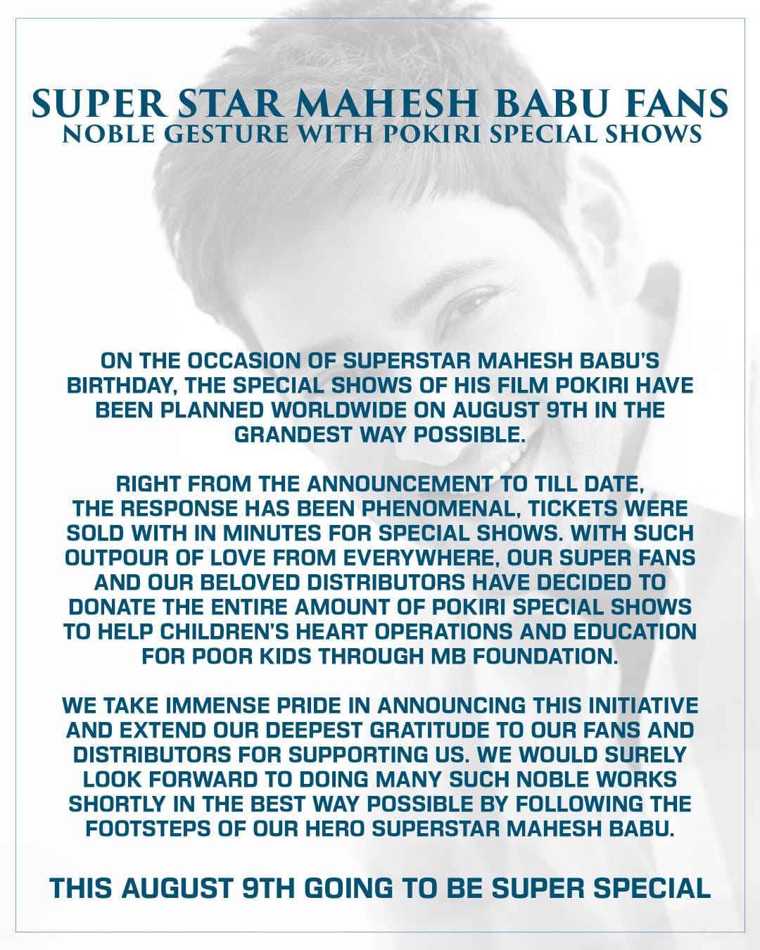 Pokiri special shows: Mahesh fans endears to all 