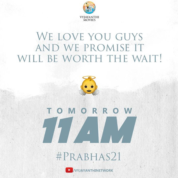 Prabhas 21 Unexpected Surprise Tomorrow