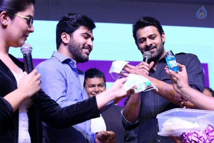 Prabhas at Mahanubhavudu Pre Release Event