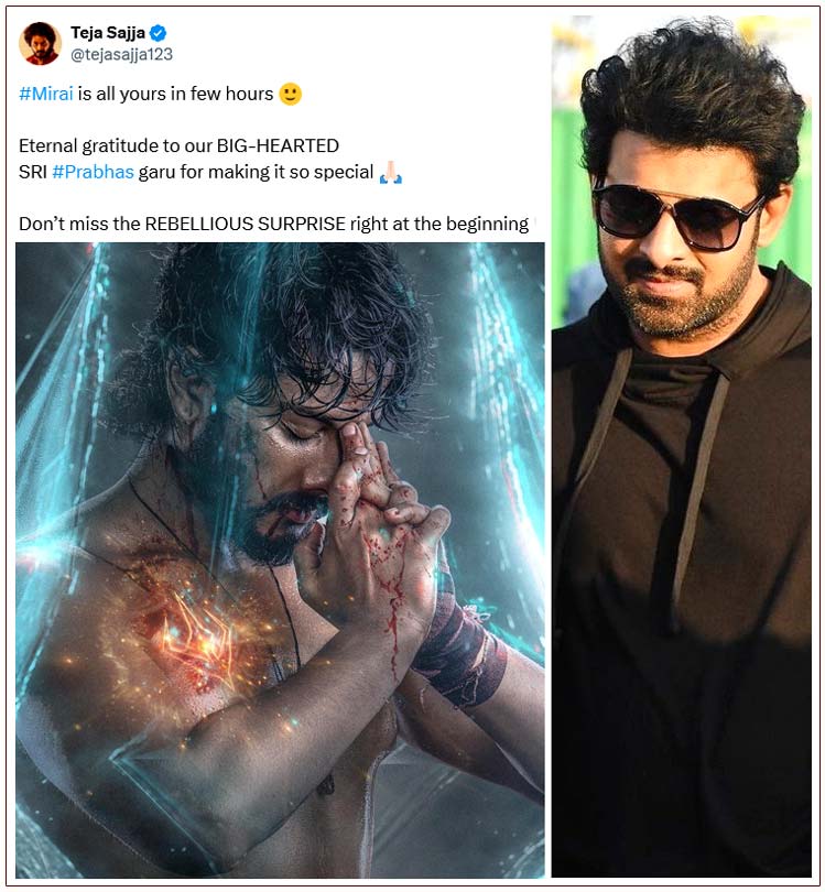 Prabhas surprise in Mirai