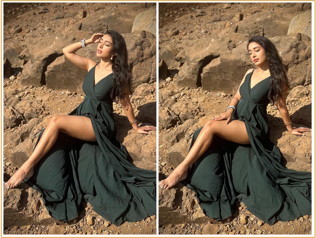 Priyamvada Kant donning a gorgeous slit maxi dress