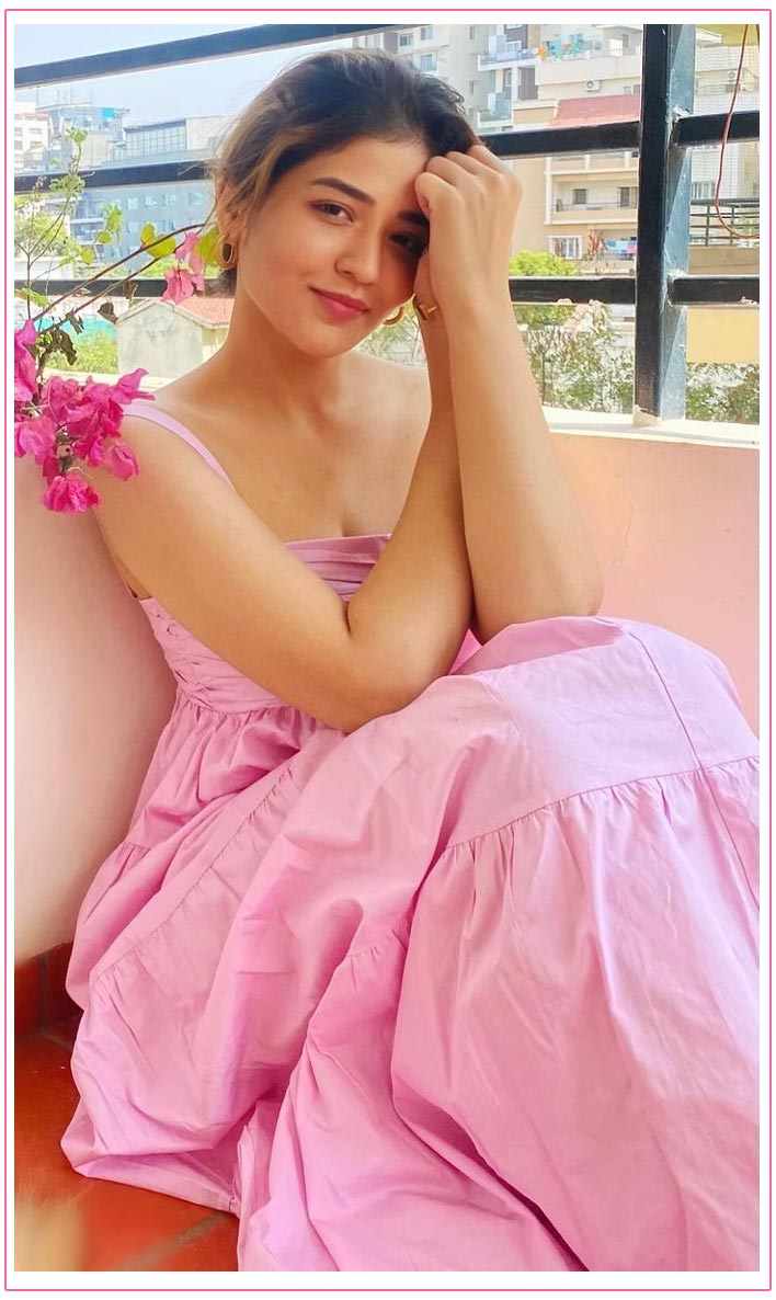 Priyanka showcasing her in a stunning pink rose maxi dress