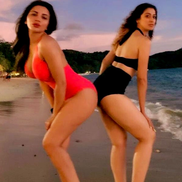 Raai Laxmi, Shama Sikander Hot At Beach