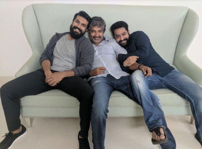 Rajamouli, Ram Charan, Jr NTR