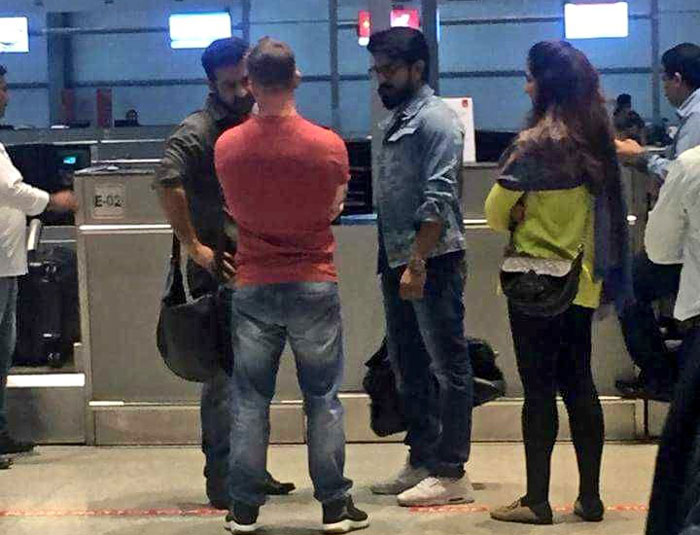 Ram Charan and Jr NTR at Airport 