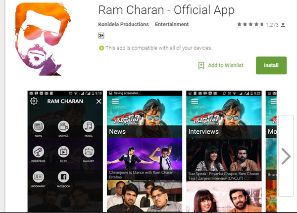 Ram Charan App's Sensation