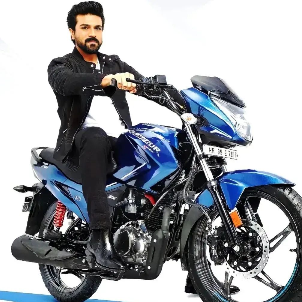 Ram Charan endorsing the popular hero bike brand