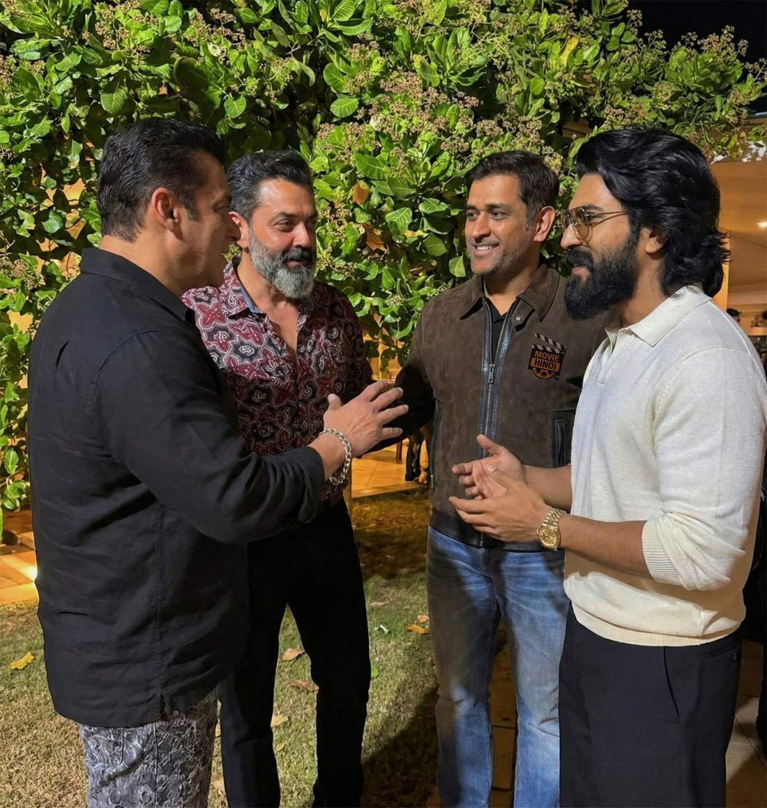 Ram Charan with Dhoni, Salman and Bobby
