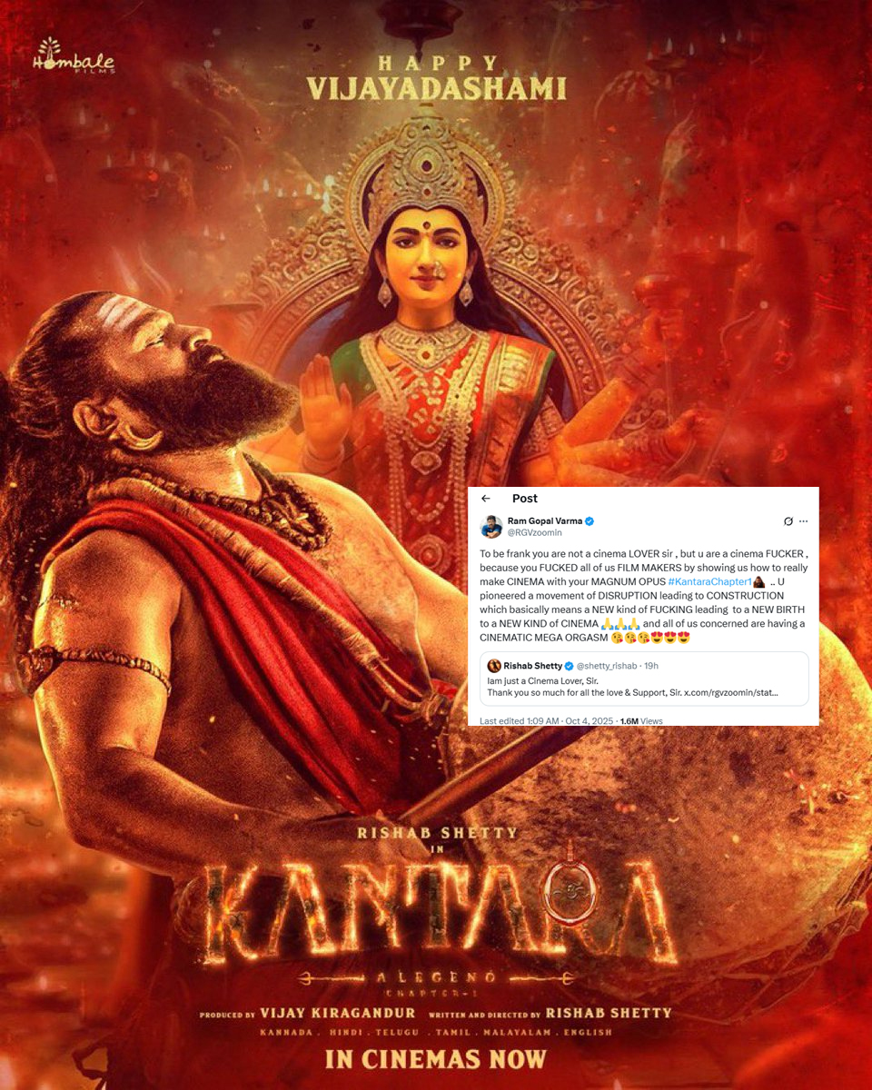 Ram Gopal Varma explodes on Kantara Chapter 1