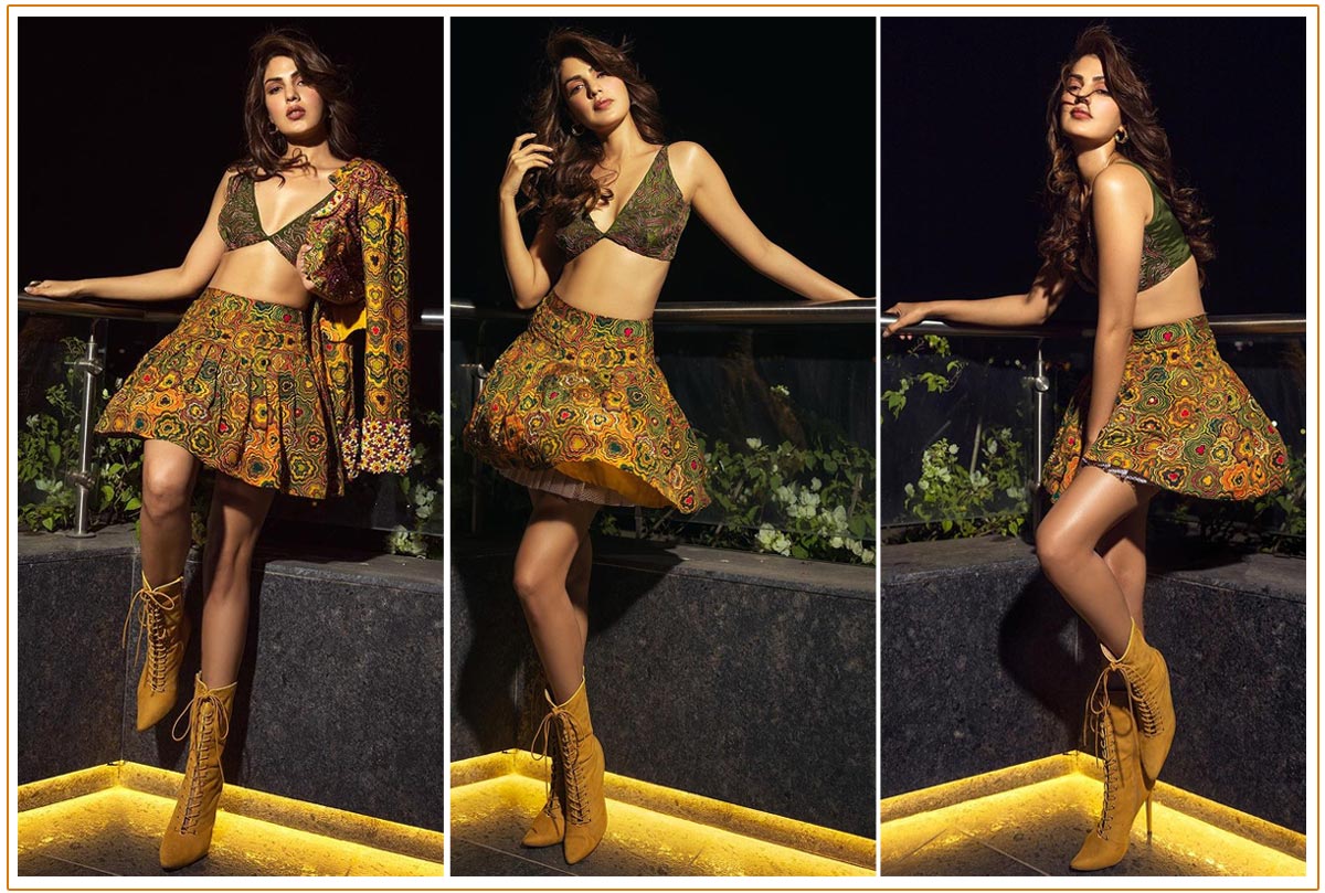 Rhea Chakraborty captivating in a floral mini skirt