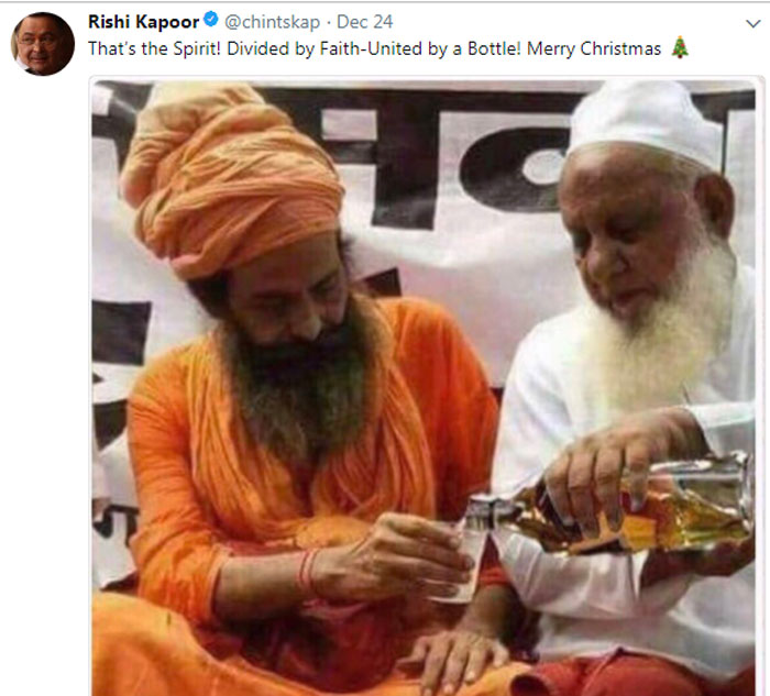 Rishi Kapoor X Mas Tweet