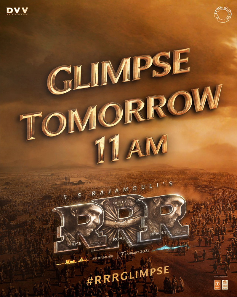 RRR first glimpse sensation tomorrow