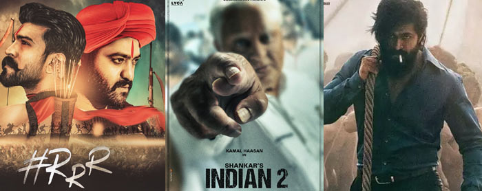 RRR Vs Indian 2 Vs KGF 2