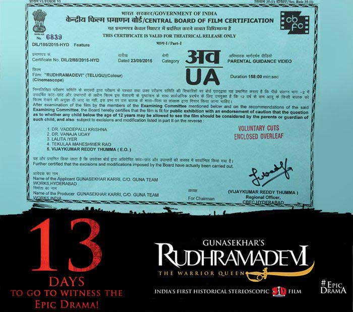 Rudhramadevi's Release Date Confirmed Again