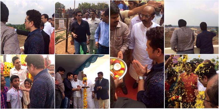 Sachin Visits Puttamraju Kandriga 