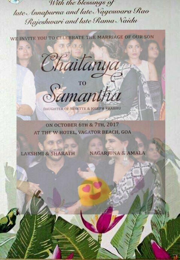 Samantha, Naga Chaitanya Wedding Card Is Here