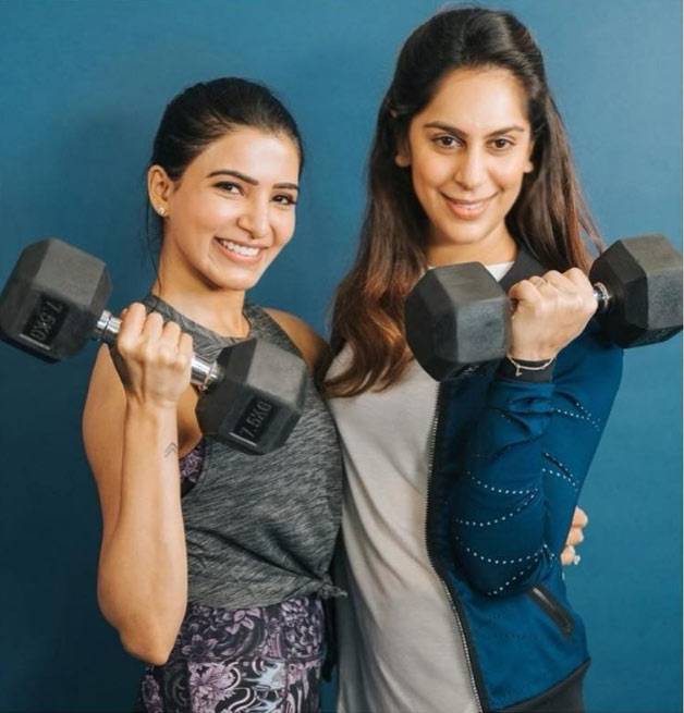 Pic Talk: Sam, Upasana Hold Dumbbell