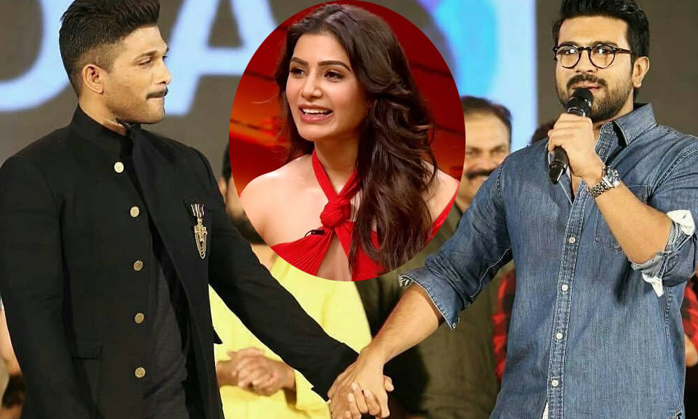 Samantha's sensation on Allu Arjun and Ram Charan