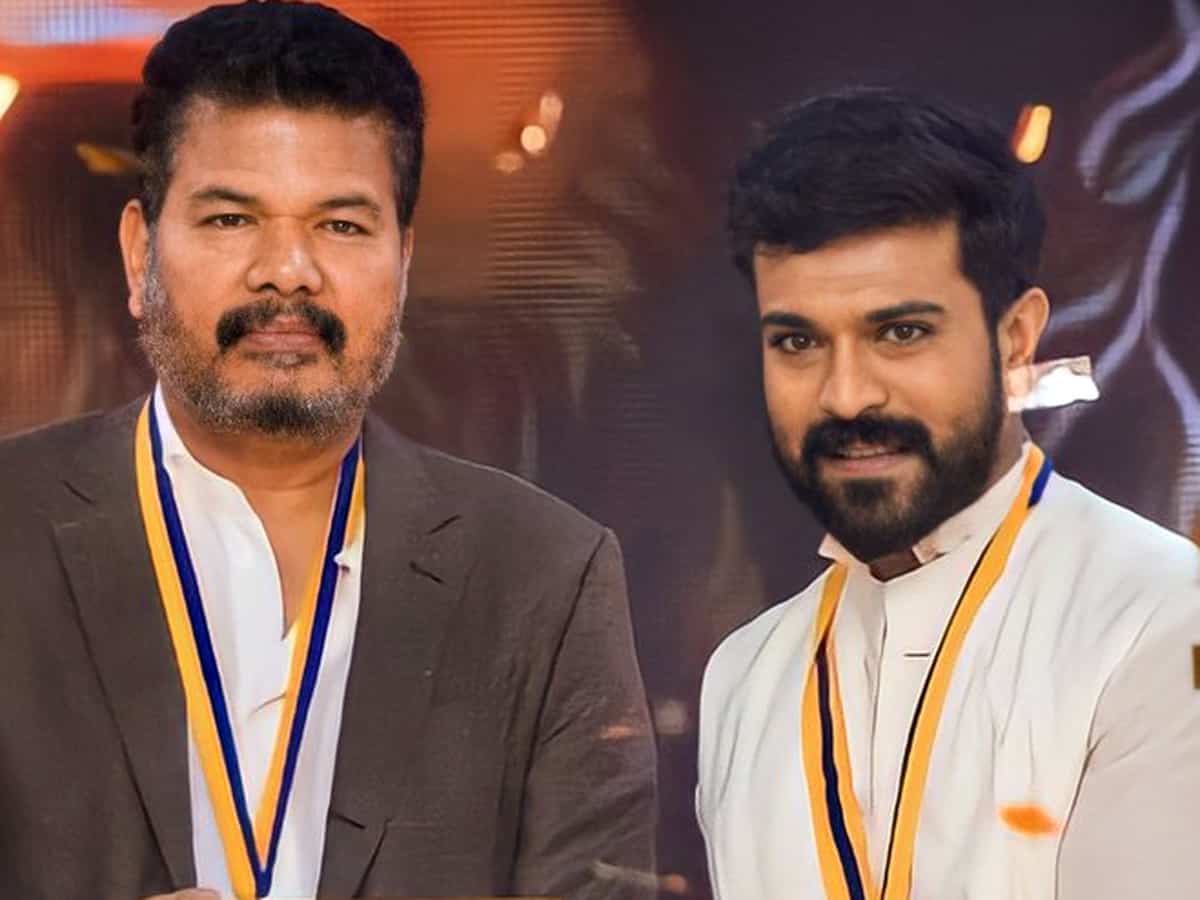 Shankar with Ram Charan