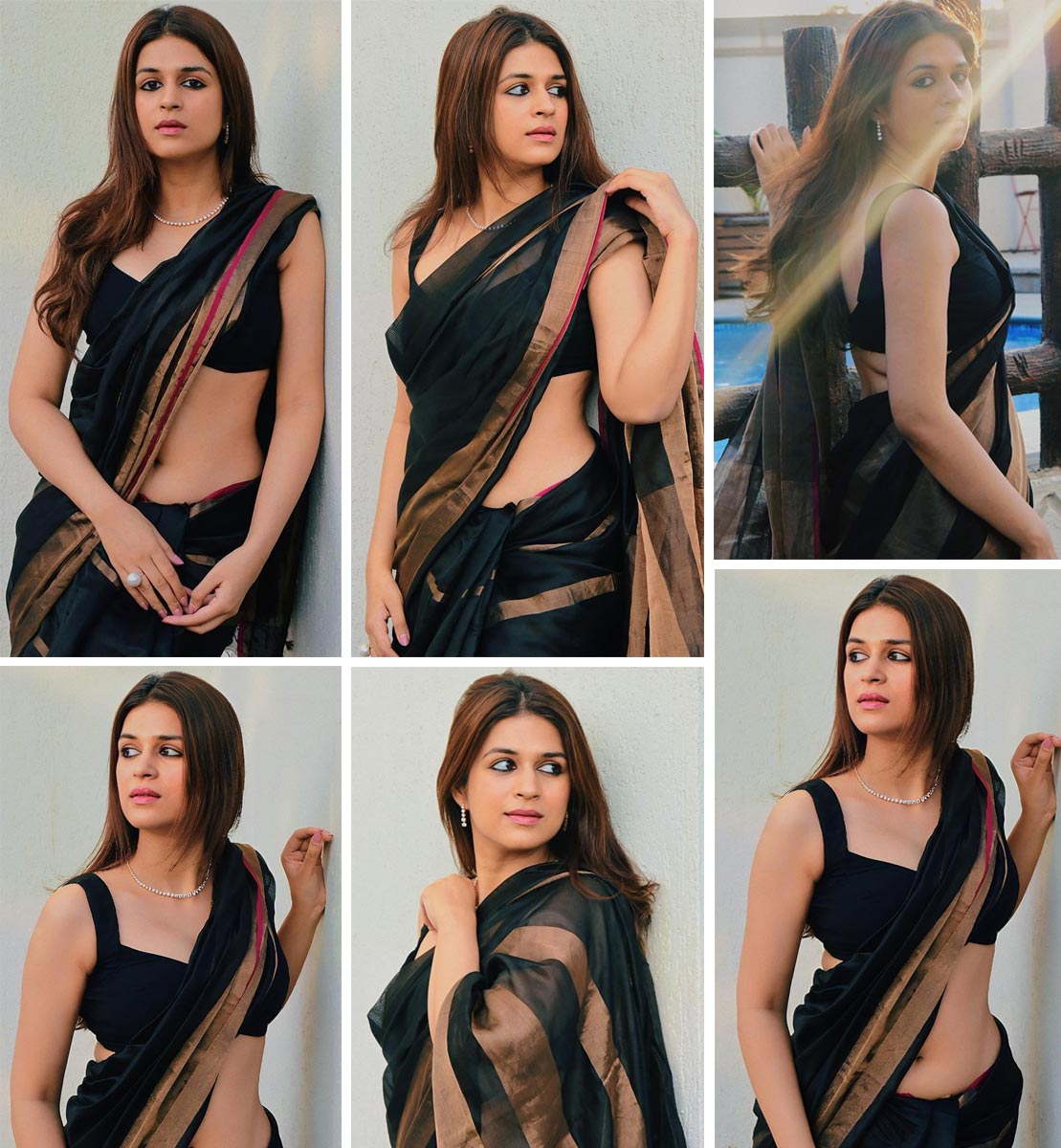 Shraddha Das Defines Boldness In Black Saree