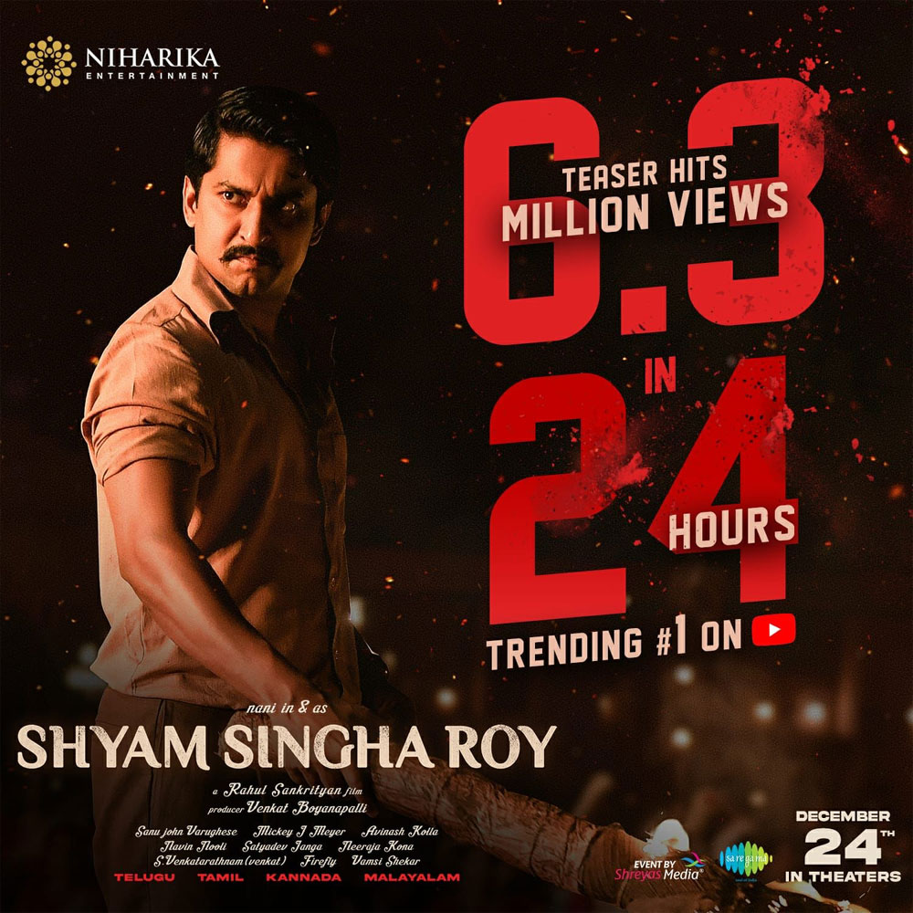 Shyam Singha Roy teaser gets record views