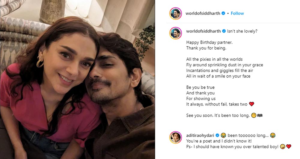 Siddharth On Aditi Rao Hydari