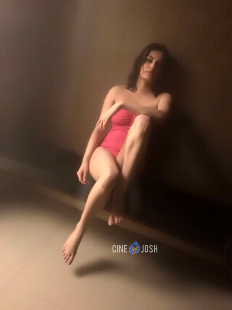 Sneha Ullal Pink Swim Suit 