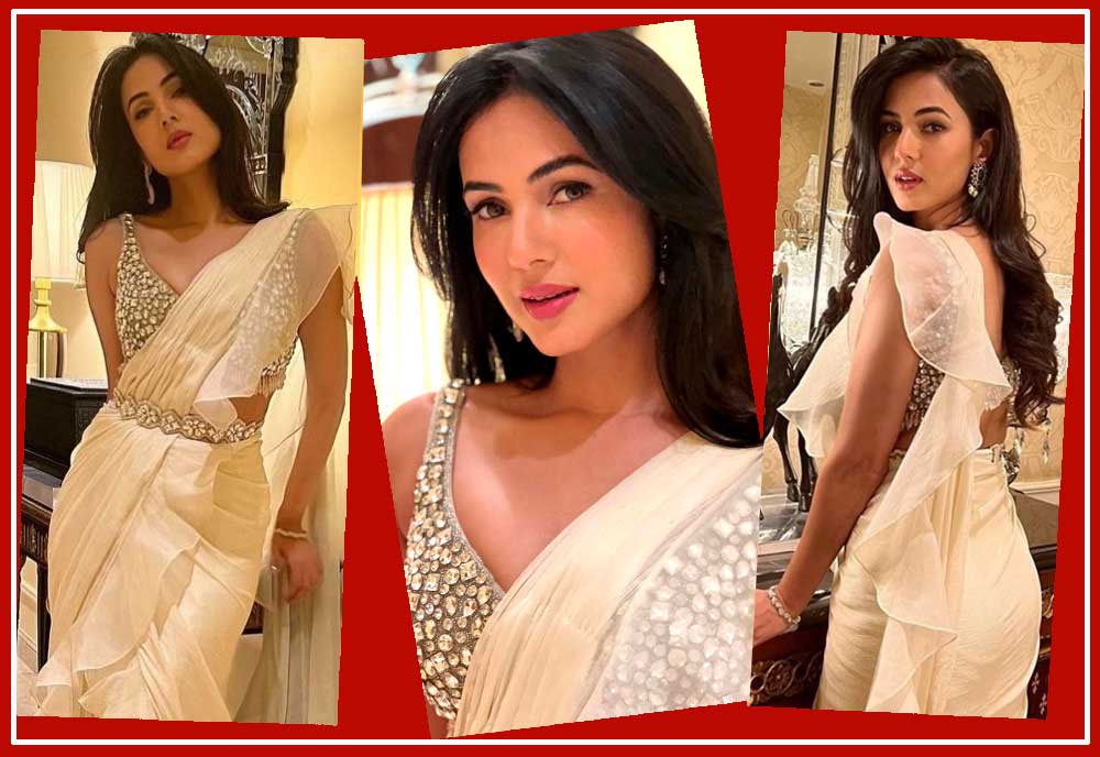 Sonal Chauhan Latest Pics in a white saree