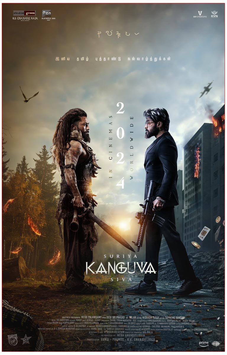 Suriya shares a new poster of Kanguva on the eve of Tamil New Year