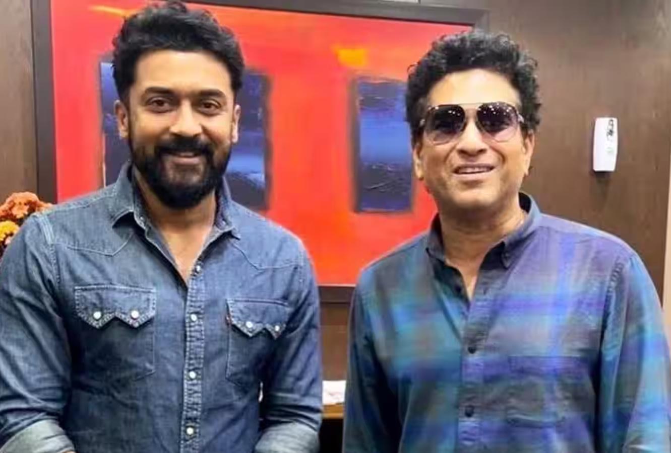 Suriya With Cricket God Sachin