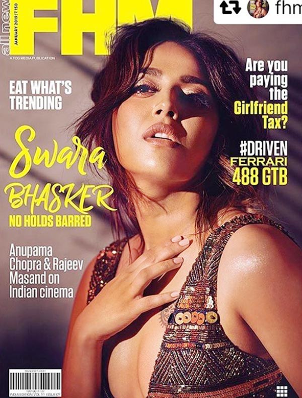 Swara Bhaskar On FHM Magazine Cover