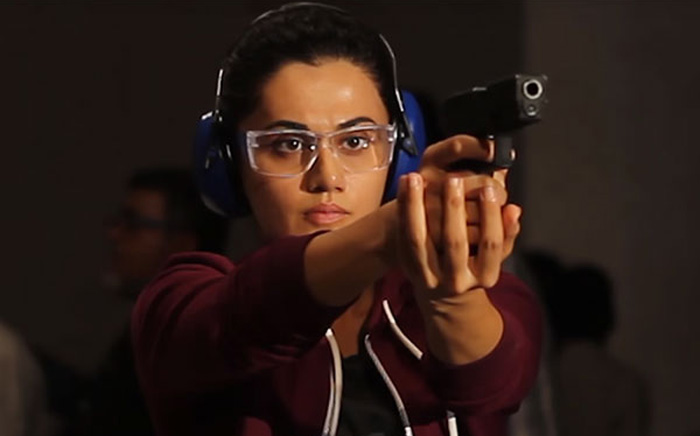 Taapsee training in rifle shooting