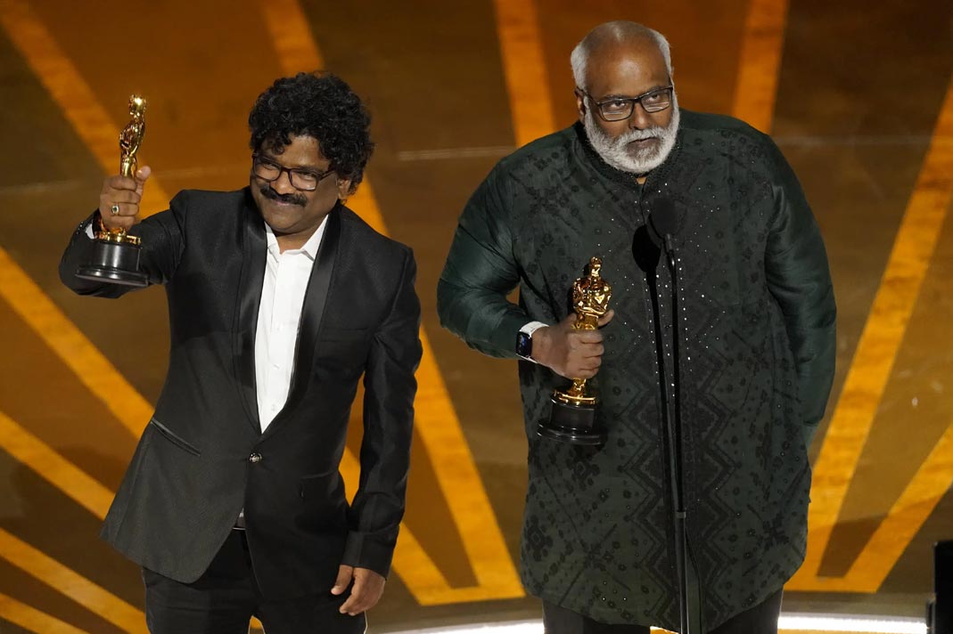The first Telugu word heard at the Oscars