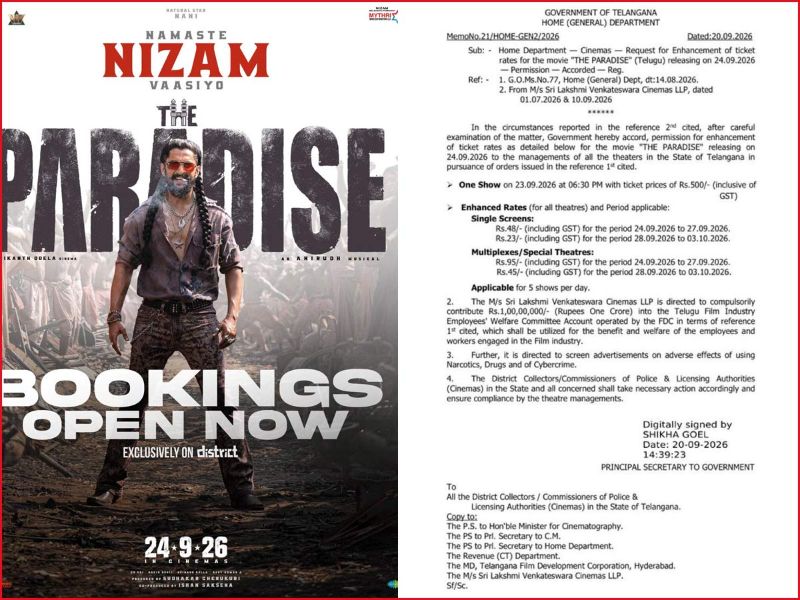 The Pardise Nizam Bookings Opened With Hiked Ticket Rates