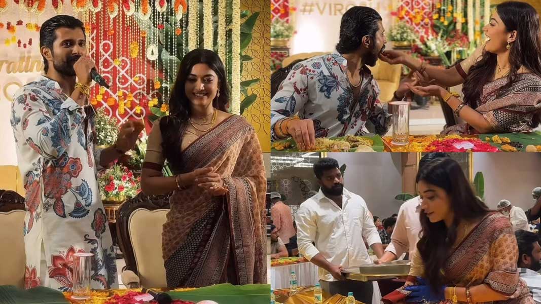 Vijay and Rashmika serve food to fans
