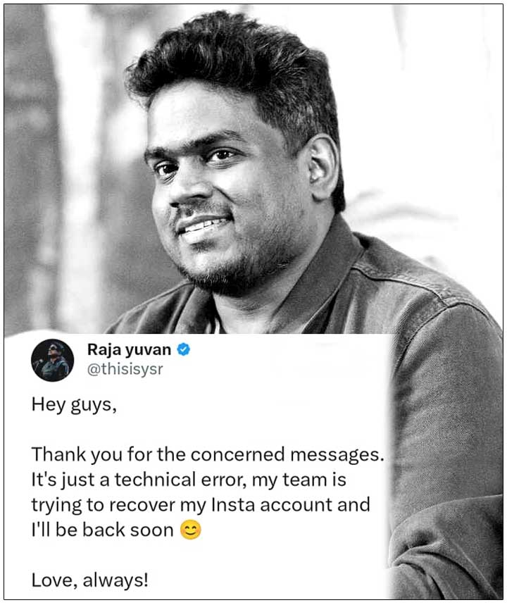 Yuvan Shankar Raja has given clarity on staying away from Instagram