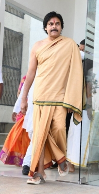 Pawan Traditional look in Tirupati - 3 of 4
