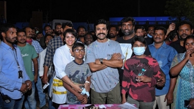 Ram Charan Birthday Celebrations at RRR Sets - 2 of 4