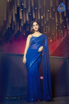 Nabha Natesh in blue saree - 4 of 5