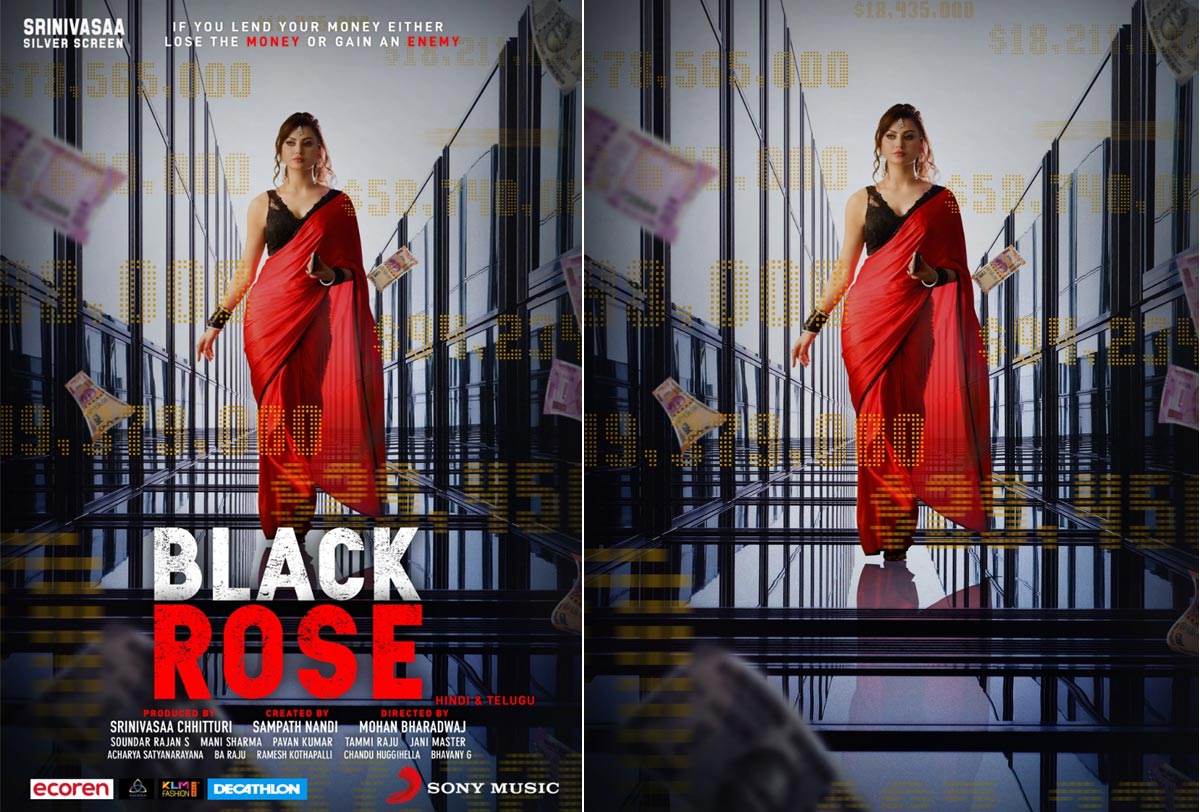 miss india,urvashi rautela,black rose,sampath nandi  ఉర్వశి రౌటేలా ‘బ్లాక్ రోజ్’ ఫ‌స్ట్‌లుక్ విడుద‌ల!