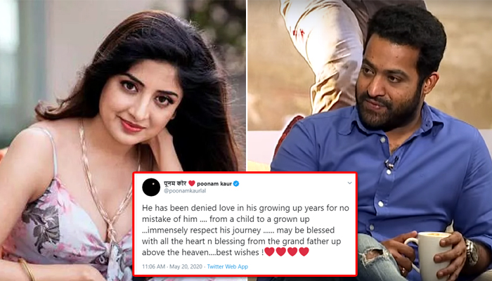 actress poonam kaur,pk,poonam,indirect tweet,jr ntr,young tiger ntr,ntr birth day  ఎన్టీఆర్ లైఫ్‌‌ఫై పూనమ్ సంచలన ట్వీట్!