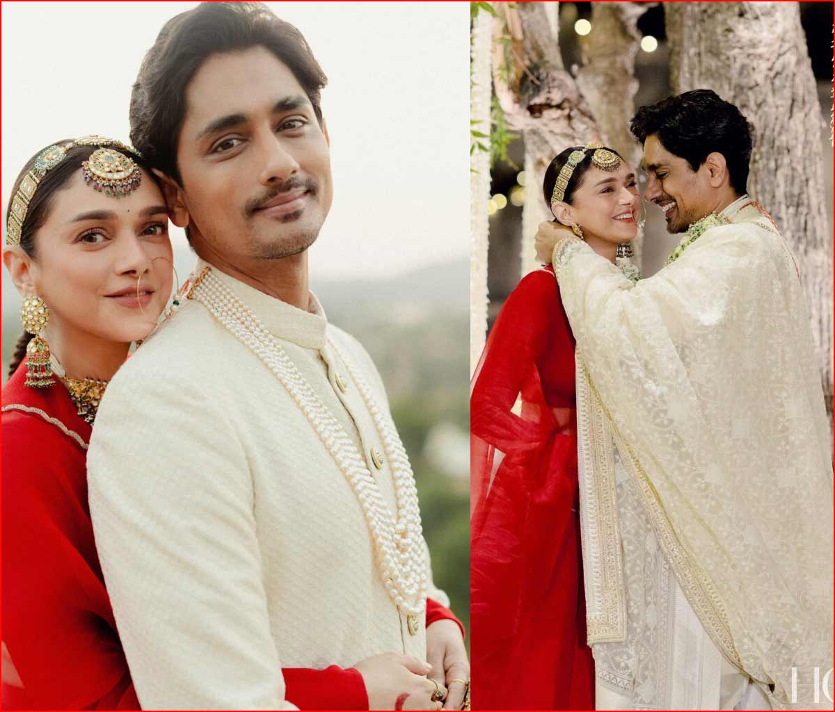 aditi rao hydari  సిద్దార్థ్-అదితి రాయల్ వెడ్డింగ్ లుక్ 