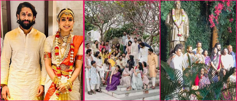 naga chaitanya  కొత్త జంట చైతు-శోభిత లతో అక్కినేని ఫ్యామిలీ 