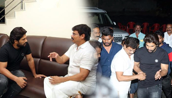 allu arjun,boyapati srinu house,boyapati mother  బోయపాటిని పరామర్శించిన అల్లు అర్జున్..