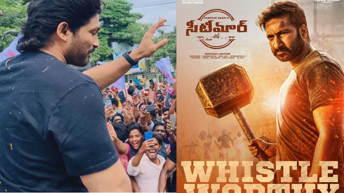 allu arjun,watched,gopichand,seetimaarr movie,kakinada theater  పుష్ప షూటింగ్ కి బ్రేక్..గ్యాప్ లో అల్లు అర్జున్ 