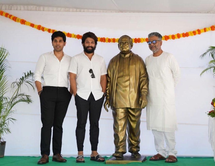 allu bobby,allu arjun,allu sirish,allu ramalingaiah statue  అల్లు బ్రదర్స్ ముగ్గురూ.. 