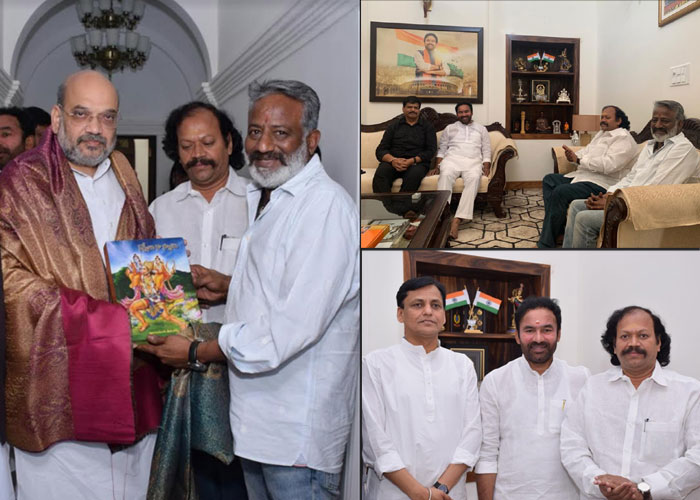 amit shah,puranapanda srinivas,kishan reddy,union home minister of india,sai korrapati,nannelu naa swamy book  అమిత్ షా ఆవిష్కరించిన పురాణపండ ‘నన్నేలు నా స్వామి’  